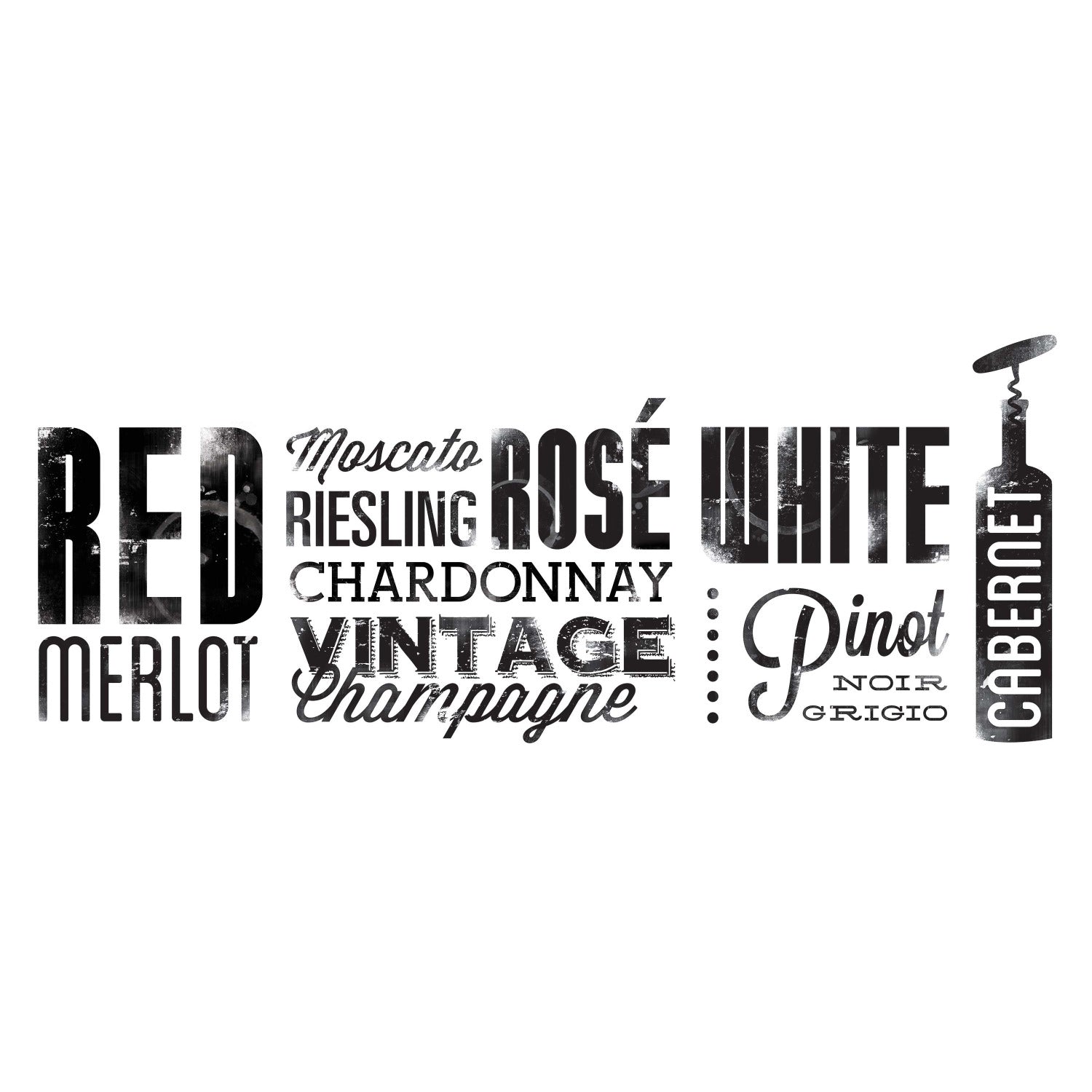 Wine Lovers Wall Decals - panels