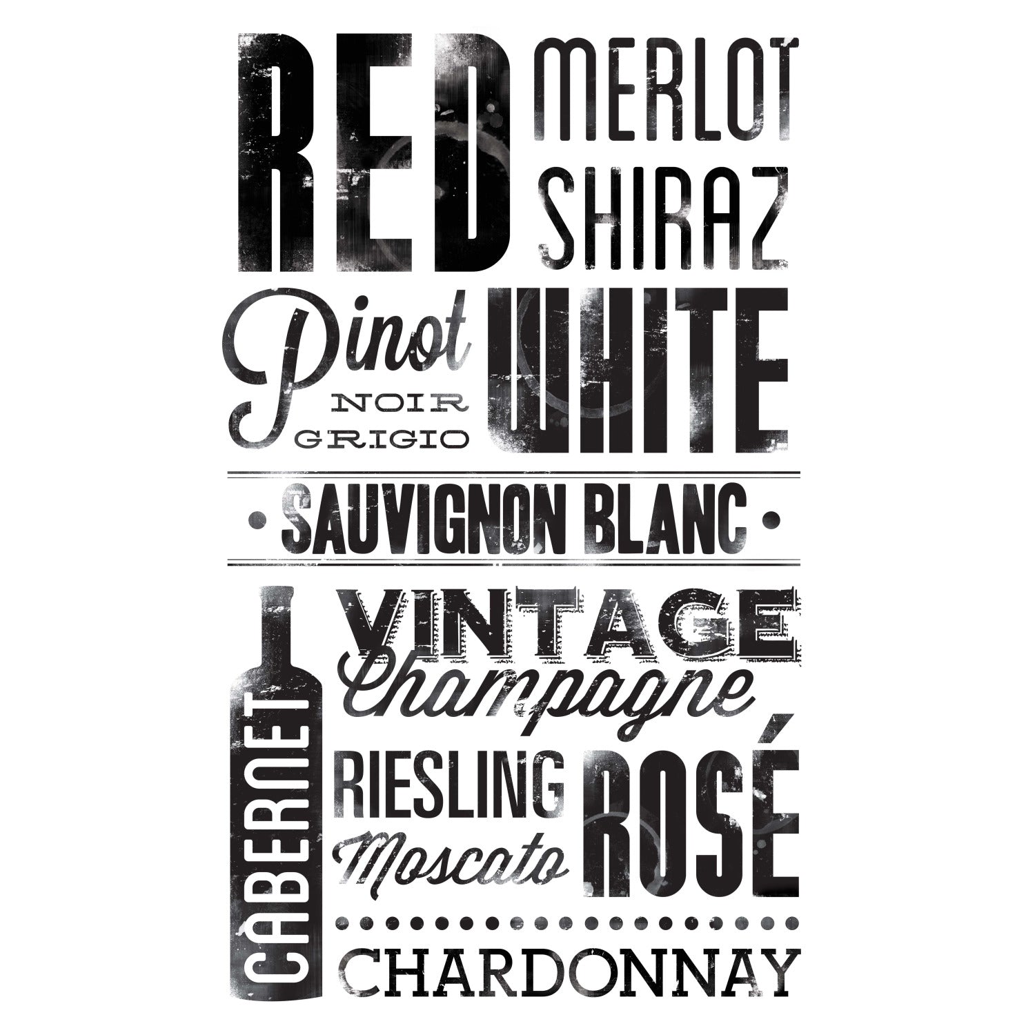 Wine Lovers Wall Decals - assembled view