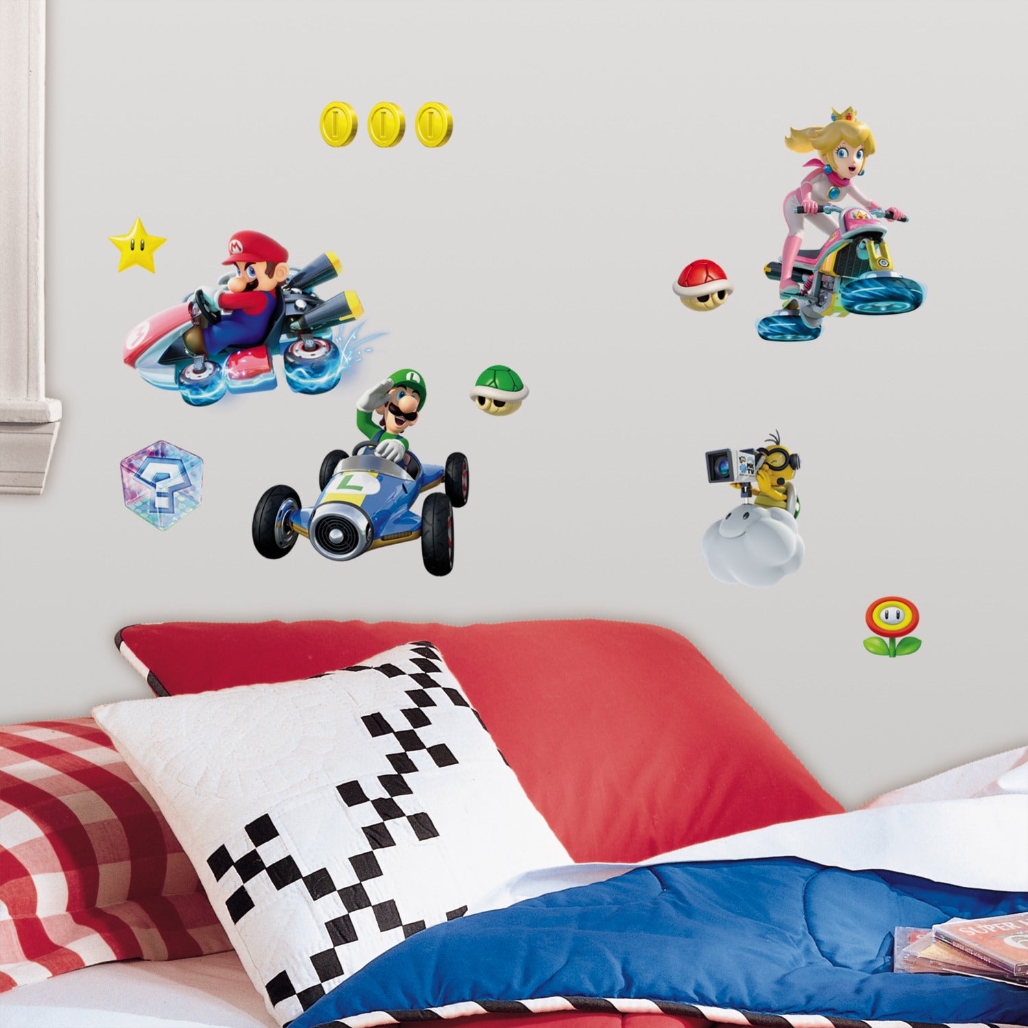 Nintendo Mario Kart 8 Wall Decals in a room setting