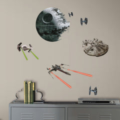 Star Wars Classic Spaceships Wall Decals in a room setting