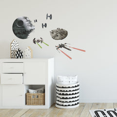 Star Wars Classic Spaceships Wall Decals in a room setting