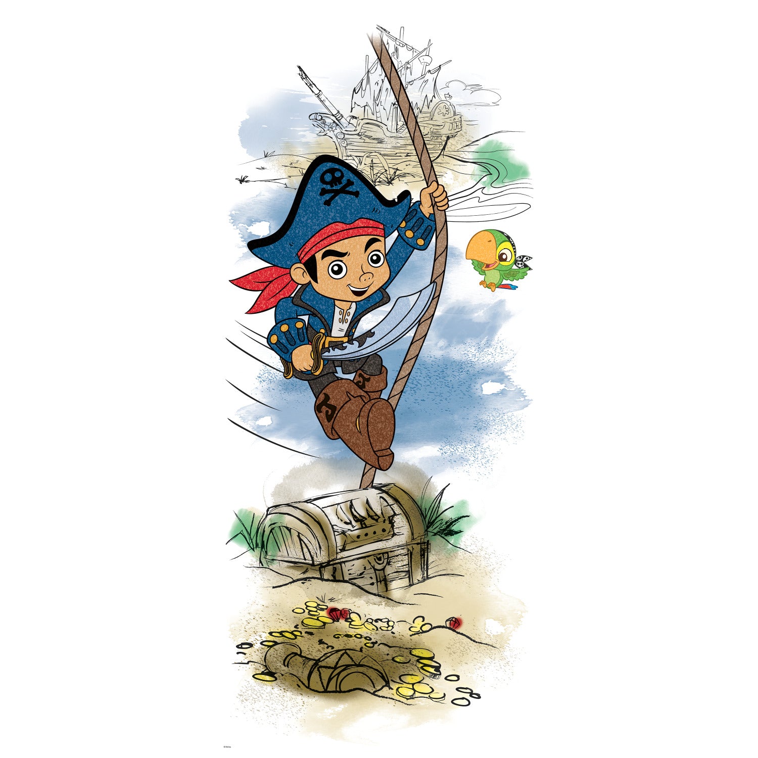 Jake & The Never Land Pirates Captain Jake & the Never Land Pirate Treasure Giant Wall Decal