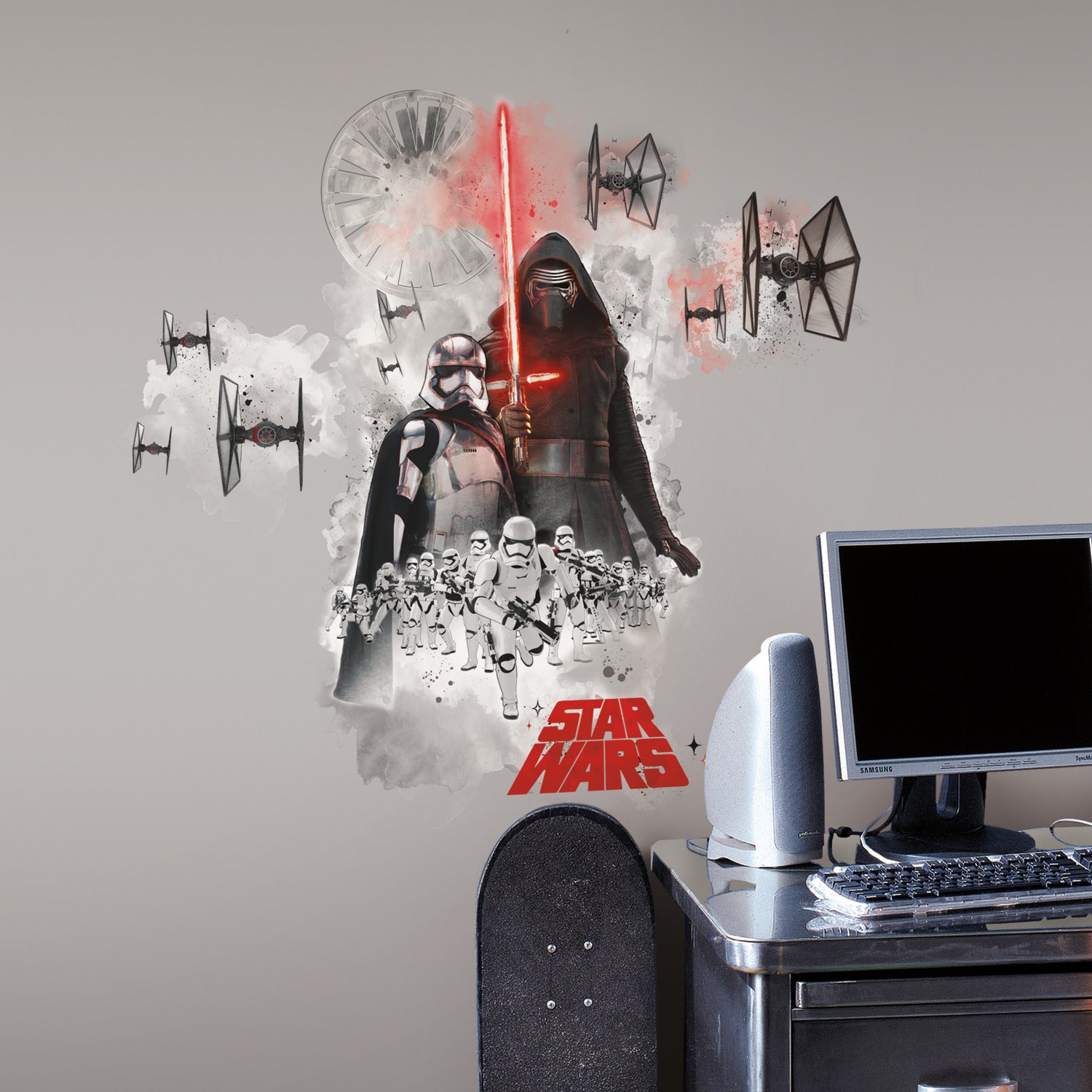 Star Wars The Force Awakens Ep VII Villians Burst Wall Decals in a room setting
