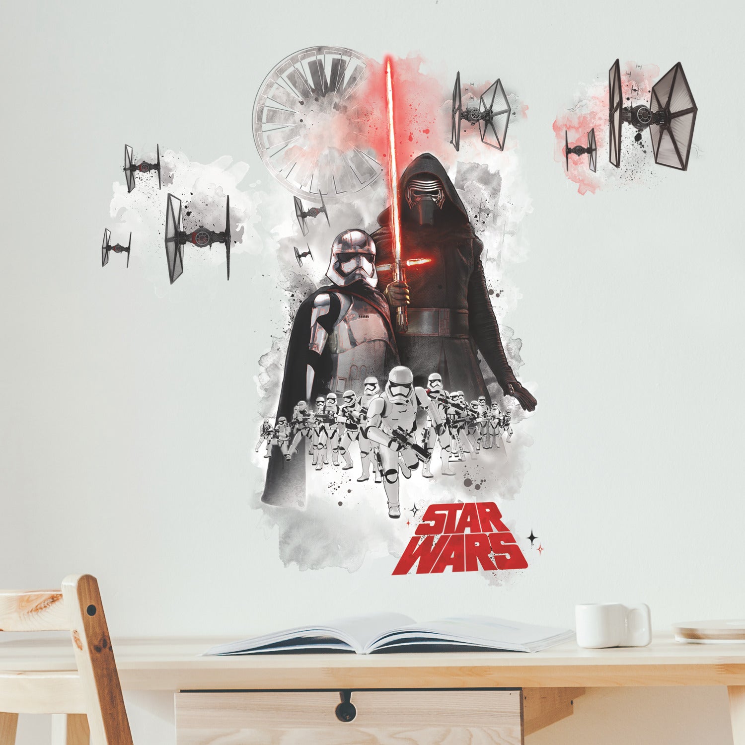 Star Wars The Force Awakens Ep VII Villians Burst Wall Decals in a room setting
