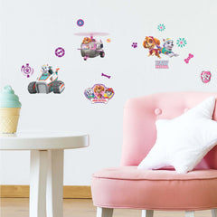 Paw Patrol Girl Pups Wall Decals in a room setting