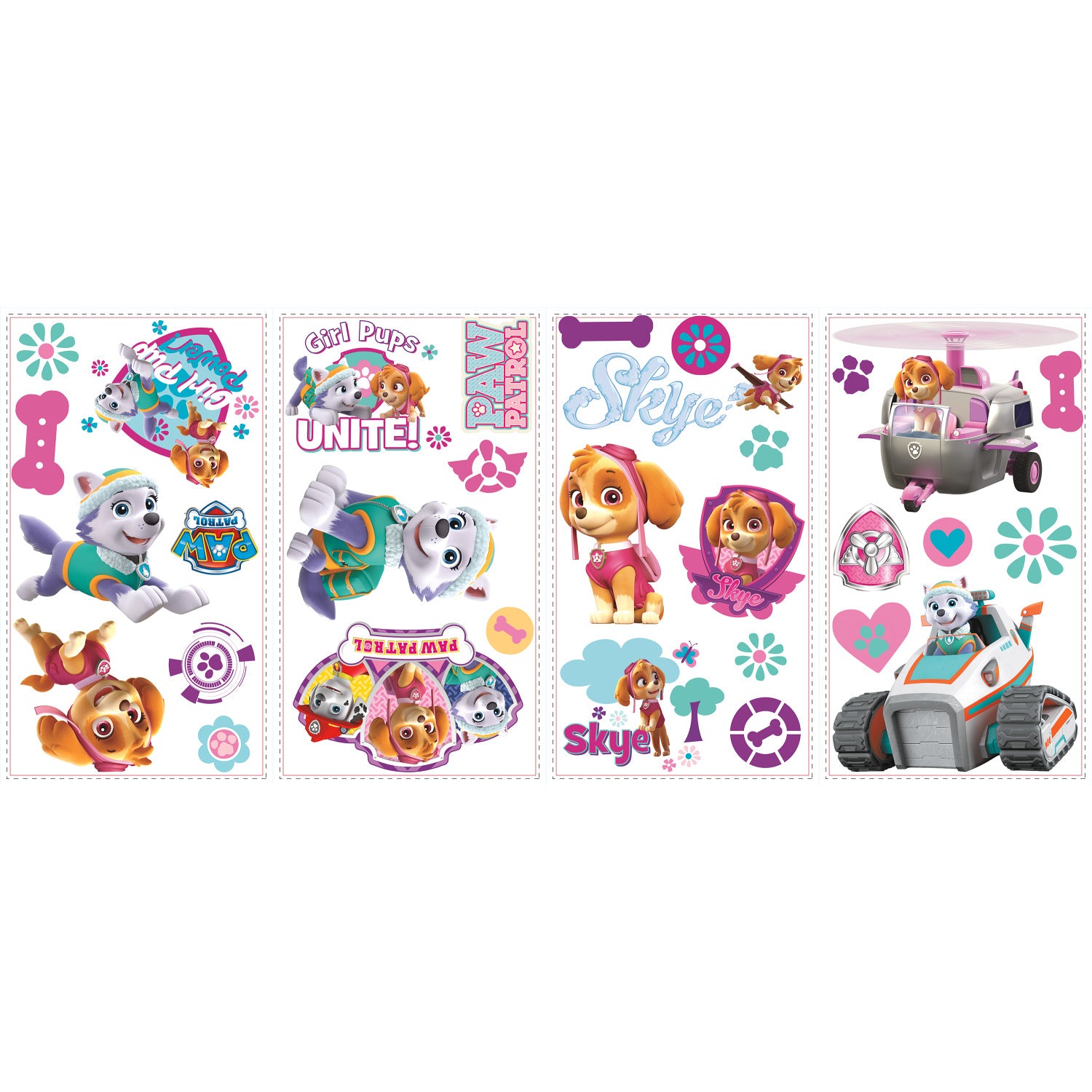 Paw Patrol Girl Pups Wall Decals - panels