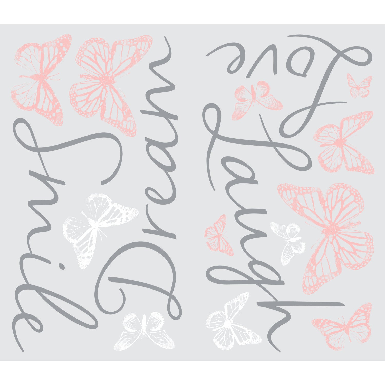 Butterfly Dream W/ 3D Cutout Butterflies Wall Decals - panels