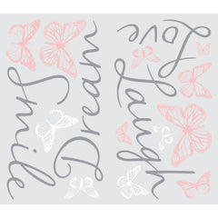 Butterfly Dream W/ 3D Cutout Butterflies Wall Decals - panels