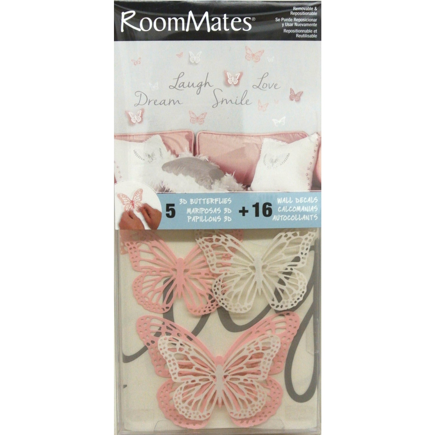 Butterfly Dream W/ 3D Cutout Butterflies Wall Decals - packaging