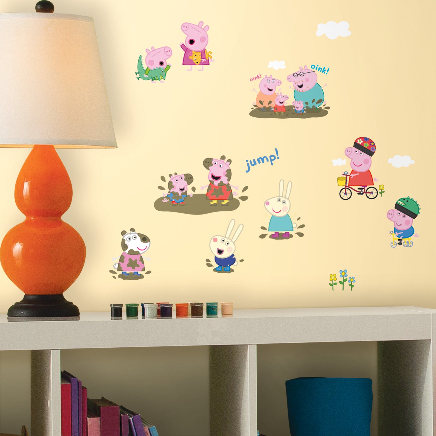 Peppa The Pig Wall Decals in a room setting