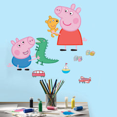 Peppa The Pig Peppa/George Playtime Giant Wall Decals in a room setting