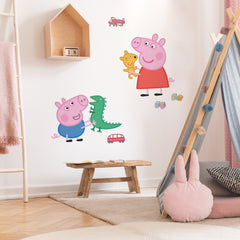 Peppa The Pig Peppa/George Playtime Giant Wall Decals in a room setting