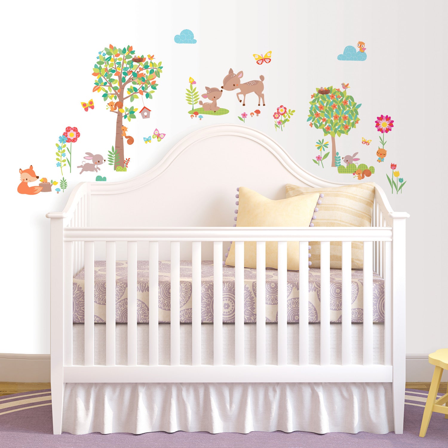 Woodland Creatures Wall Decals in a room setting