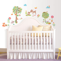 Woodland Creatures Wall Decals in a room setting
