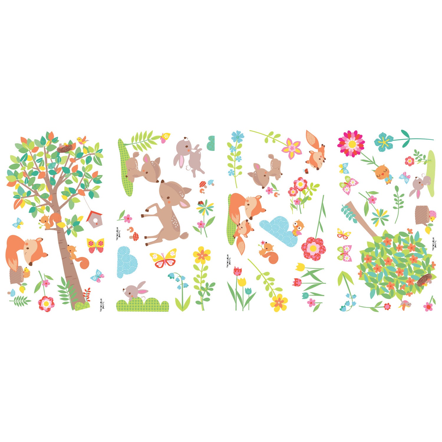 Woodland Creatures Wall Decals - panels