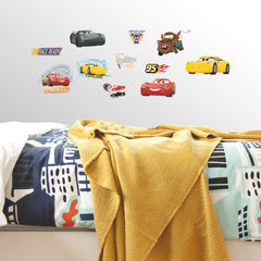 Cars 3 Wall Decals in a room setting