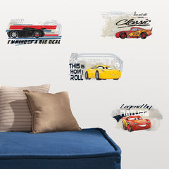 Cars 3 Racing Wall Decals in a room setting