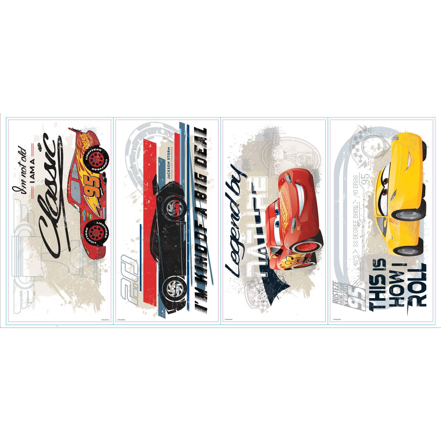 Cars 3 Racing Wall Decals - panels