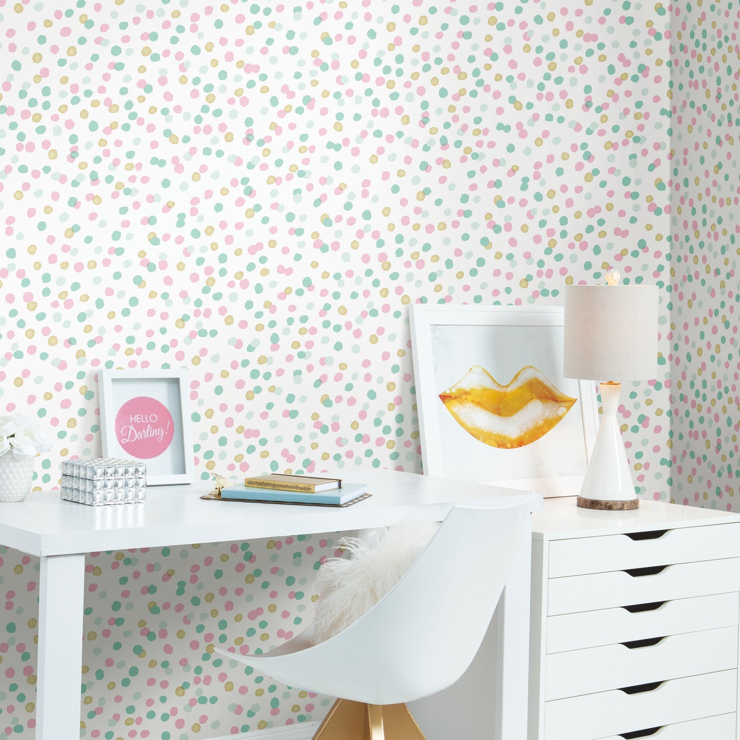 Confetti Peel and Stick Wallpaper in a room setting