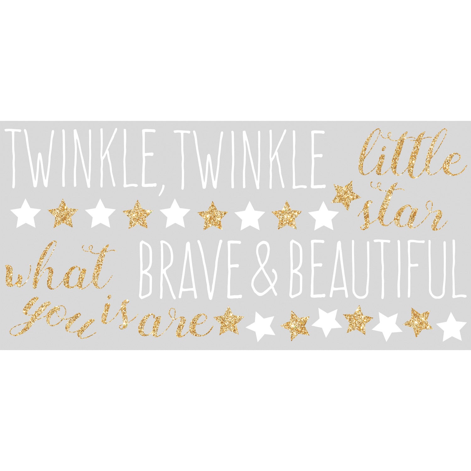 Twinkle Twinkle Little Star Wall Quote Decals with Glitter