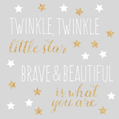 Twinkle Twinkle Little Star Wall Quote Decals with Glitter