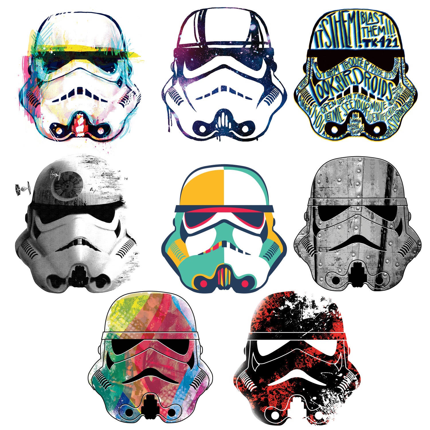 Star Wars Artistic Storm Trooper Heads Wall Decals by WallPops