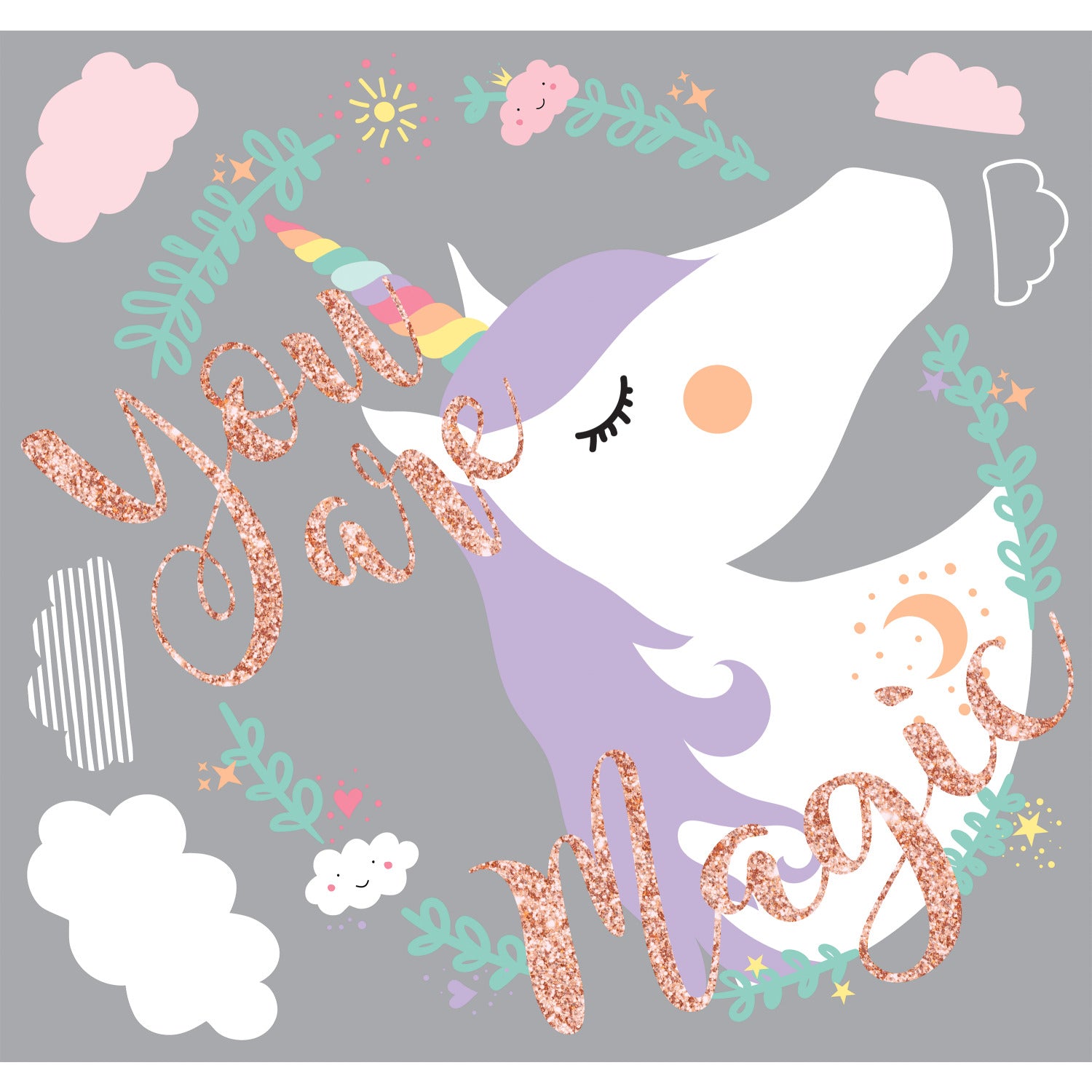 Unicorn Magic Giant Wall Decals - panels