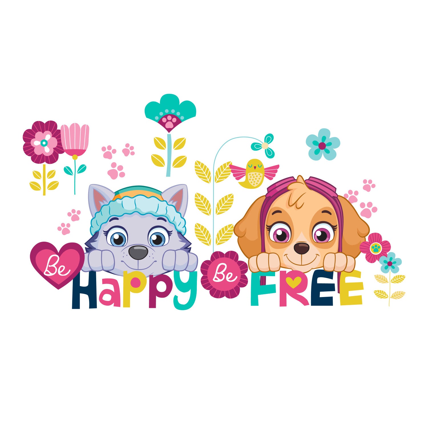 Paw Patrol Skye & Everest Be Happy Quote Wall Decals by WallPops