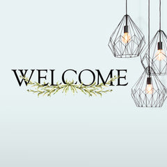 Welcome Quote Wall Decals in a room setting