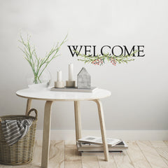 Welcome Quote Wall Decals in a room setting