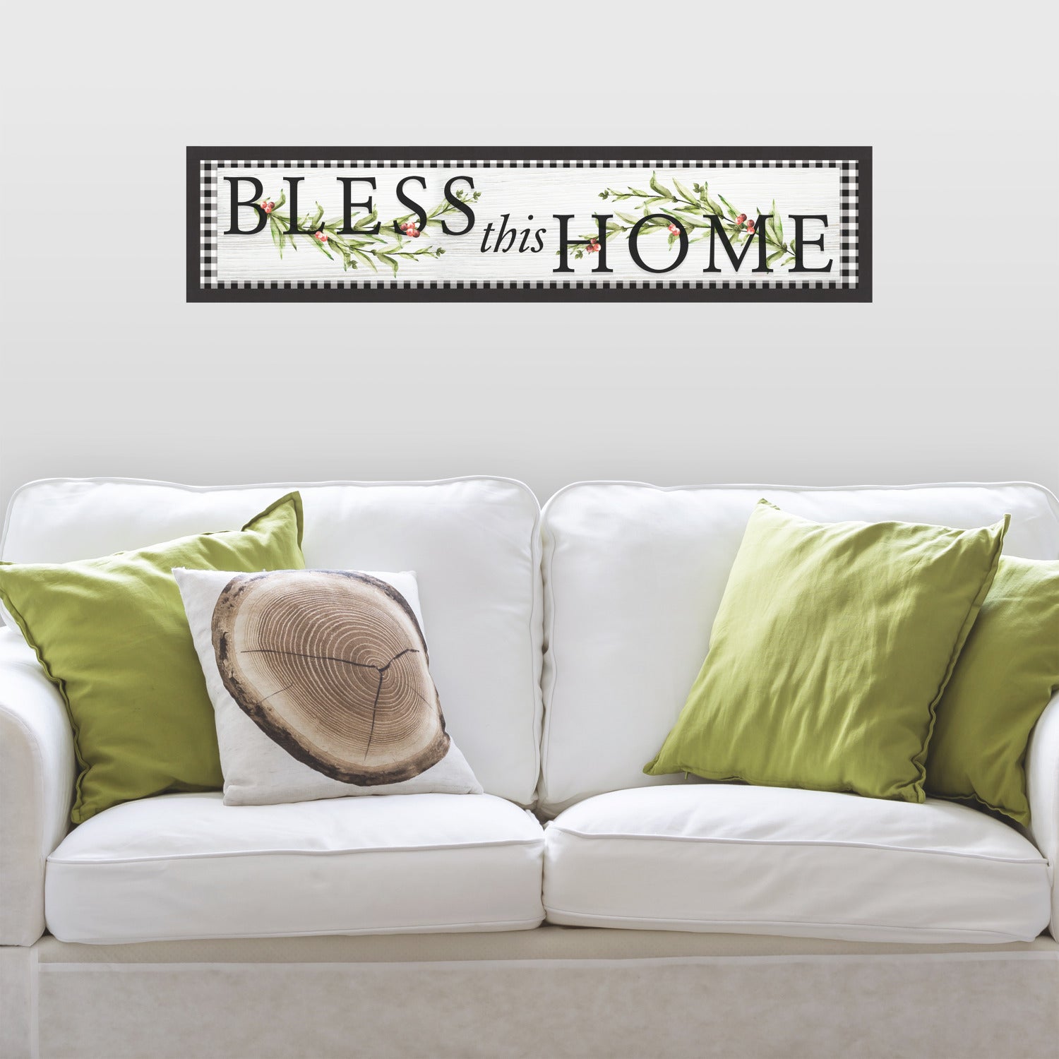 Bless This Home Country Quote Wall Decals in a room setting