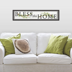 Bless This Home Country Quote Wall Decals in a room setting