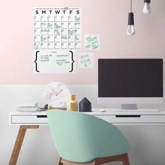 Dry Erase Calendar Set Wall Decals in a room setting