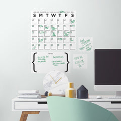 Dry Erase Calendar Set Wall Decals in a room setting