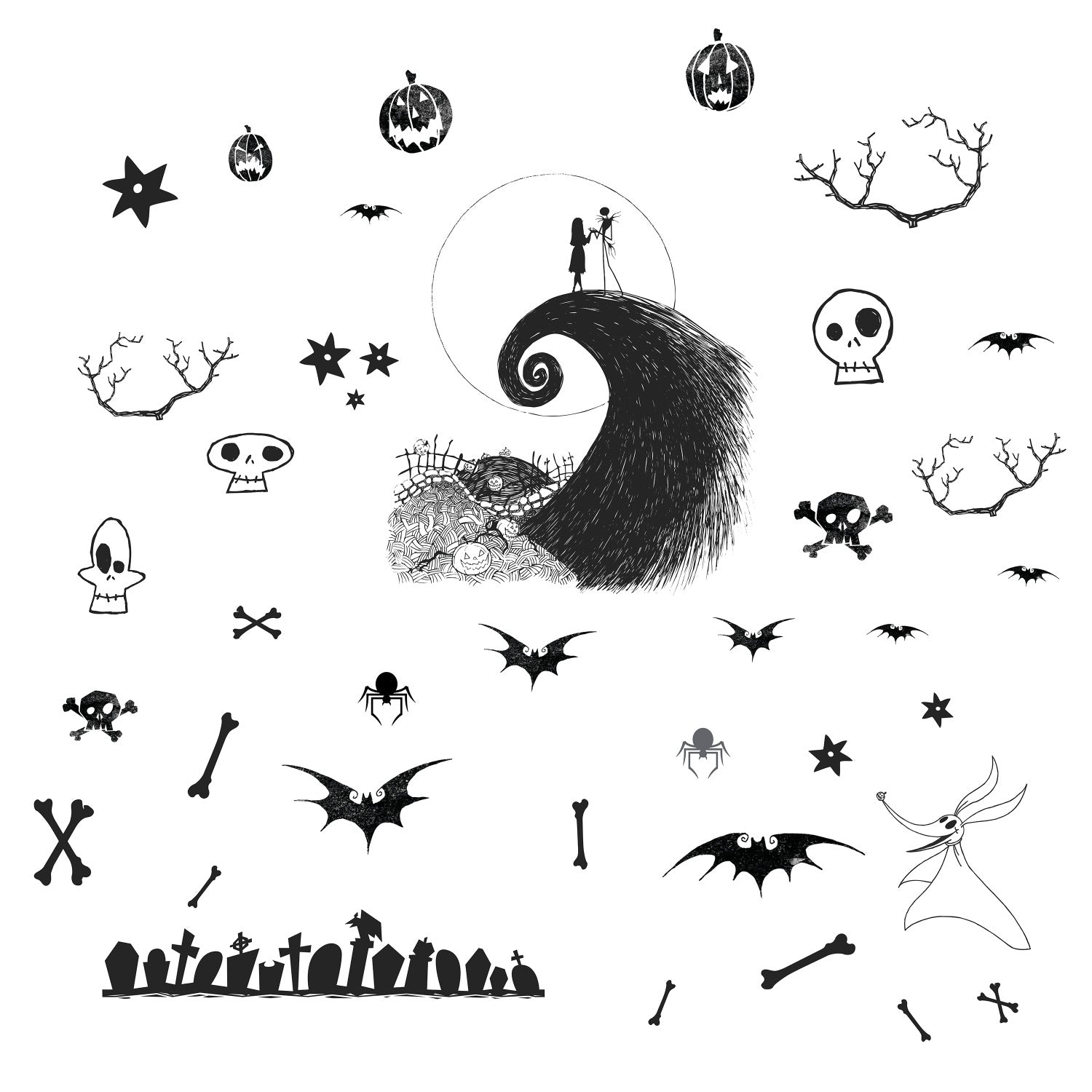 The Nightmare Before Christmas Jack & Sally Wall Decals by WallPops