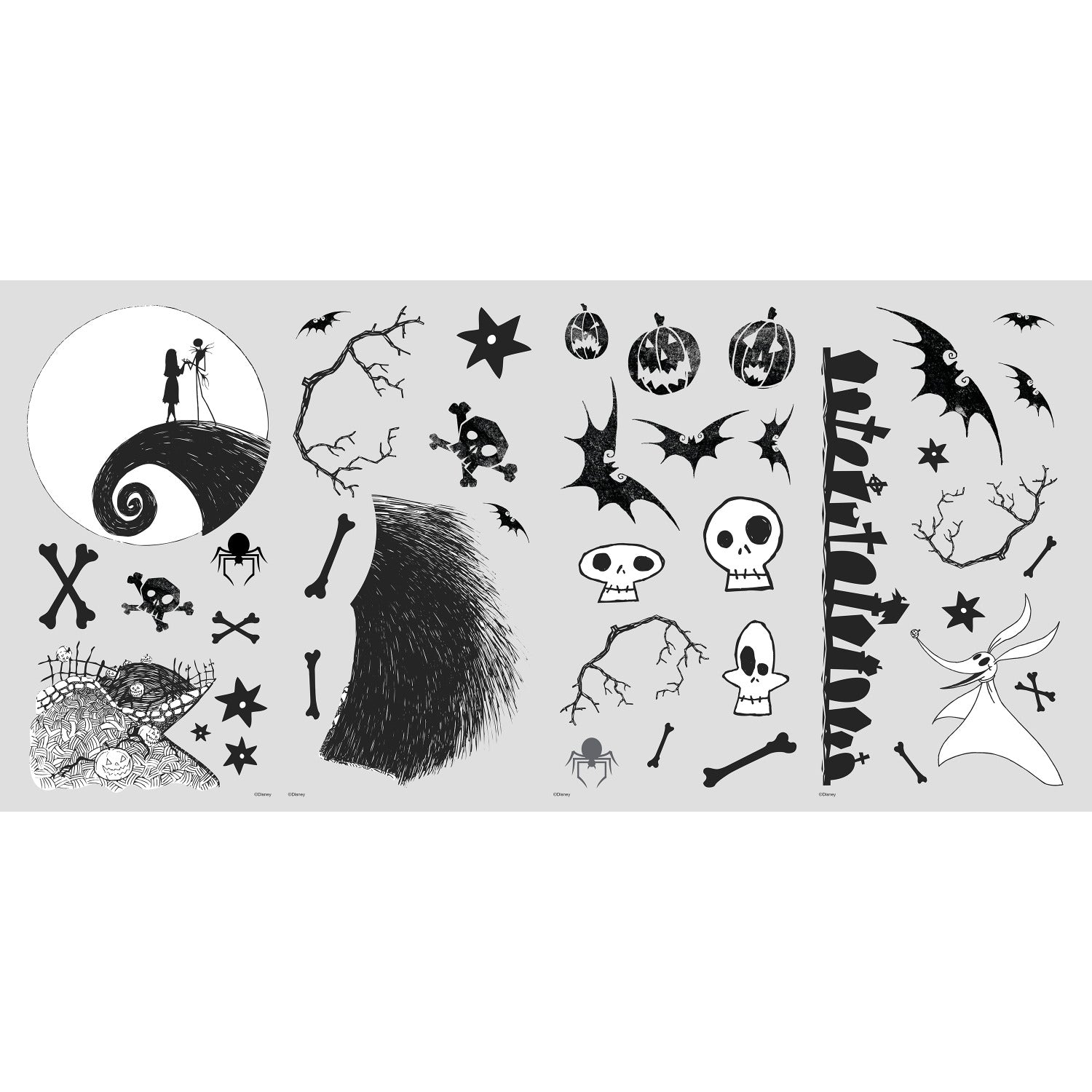The Nightmare Before Christmas Jack & Sally Wall Decals - panels