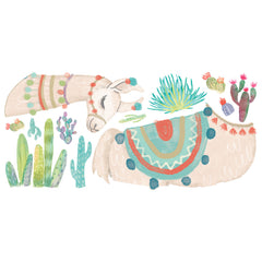 Watercolor Llama Giant Wall Decals - panels