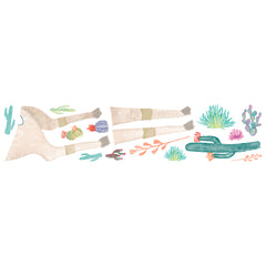 Watercolor Llama Giant Wall Decals - panels
