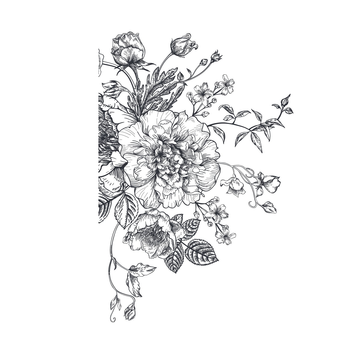 Peony Giant Wall Decals - panels