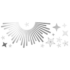 Sunburst Decals With Circle Mirror Wall Decals - panels