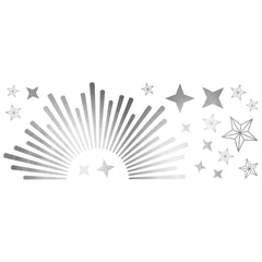 Sunburst Decals With Circle Mirror Wall Decals - panels