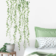 String Of Pearls Vine Wall Decals in a room setting
