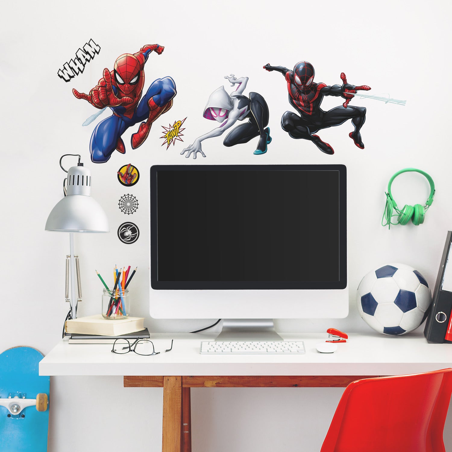 SpiderMan Miles Morales Wall Decals in a room setting