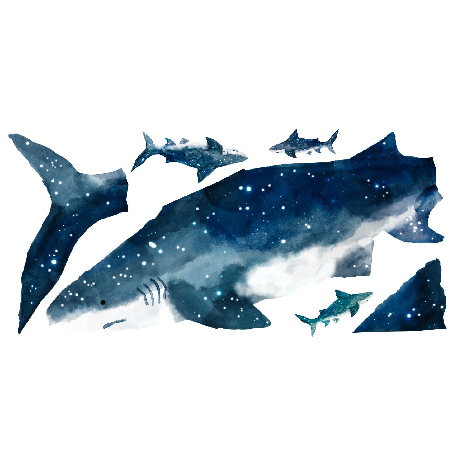 Shark Giant Wall Decals - panels