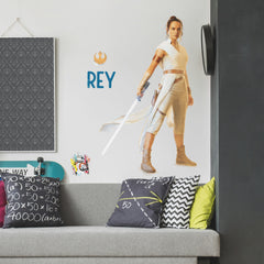Star Wars Episode Ix Rey Giant Wall Decals in a room setting