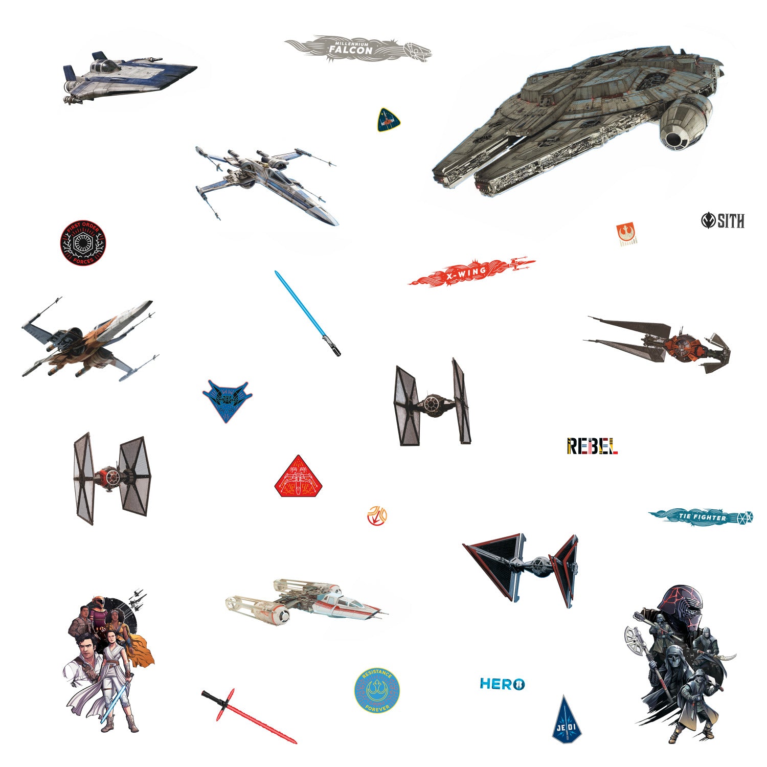 Star Wars Episode Ix Galactic Ships Wall Decals by WallPops