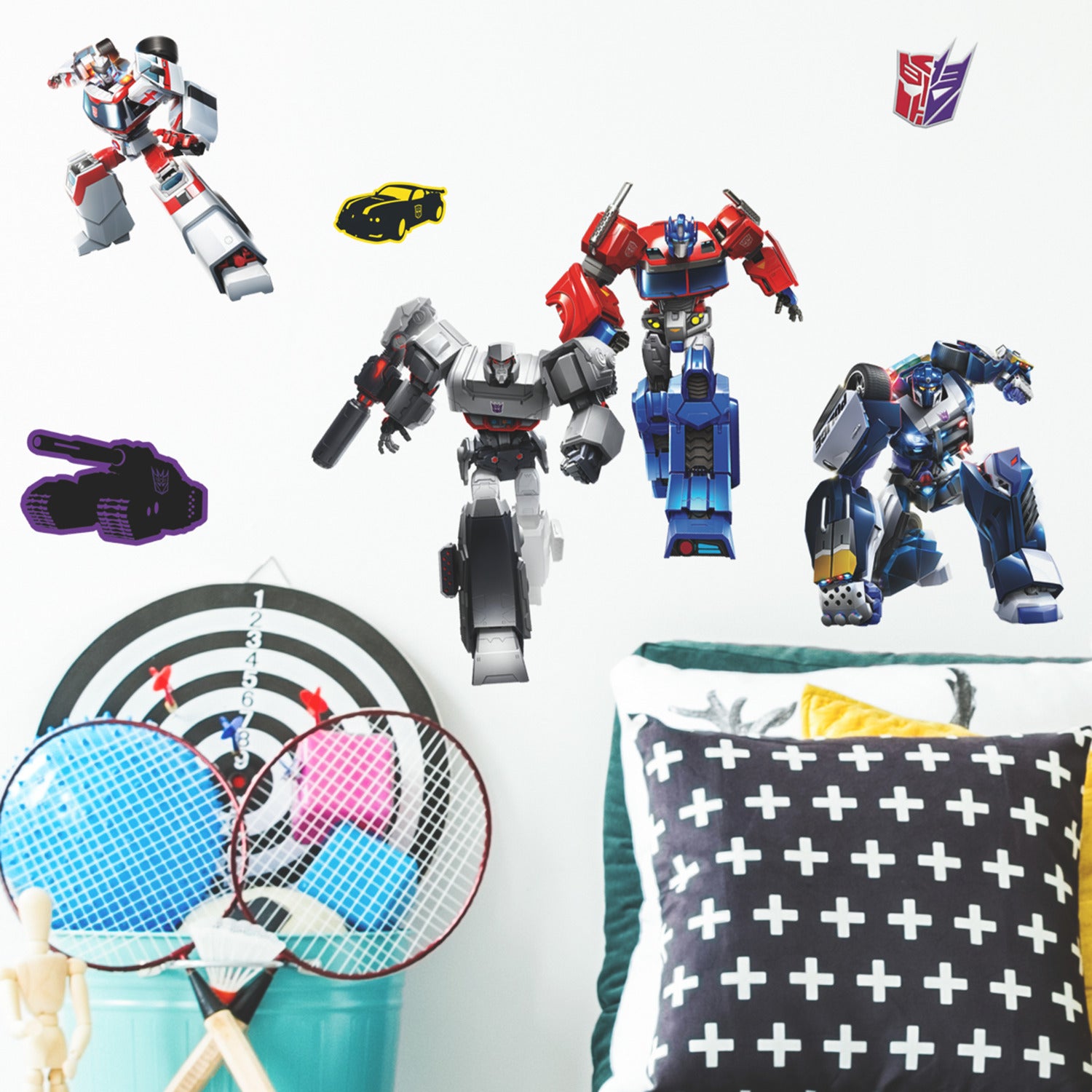 Transformers All Time Favorites Wall Decals in a room setting