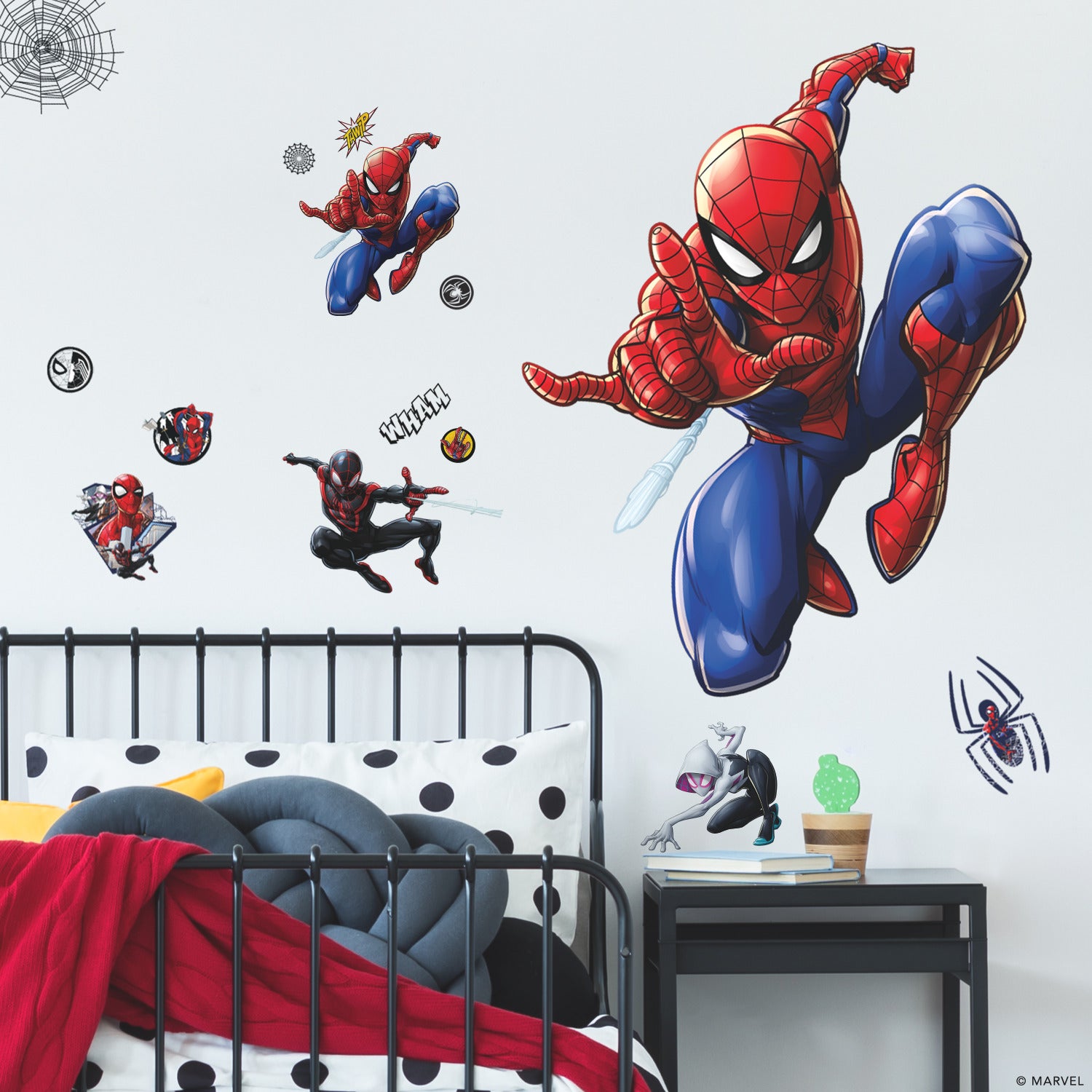 SpiderMan Giant Wall Decals in a room setting