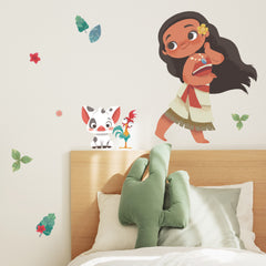 Vintage Moana Giant Wall Decals in a room setting