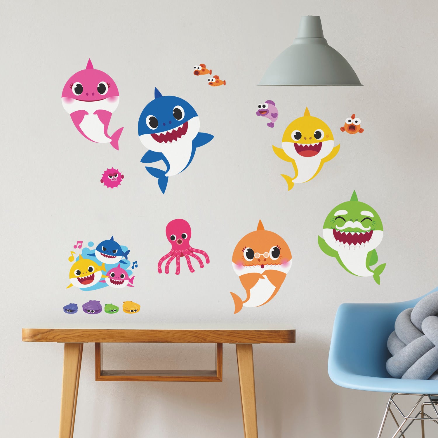 Baby Shark Wall Decals in a room setting